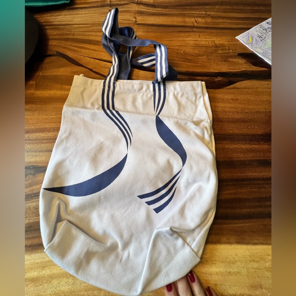 Stylish White and Blue Tote Bag